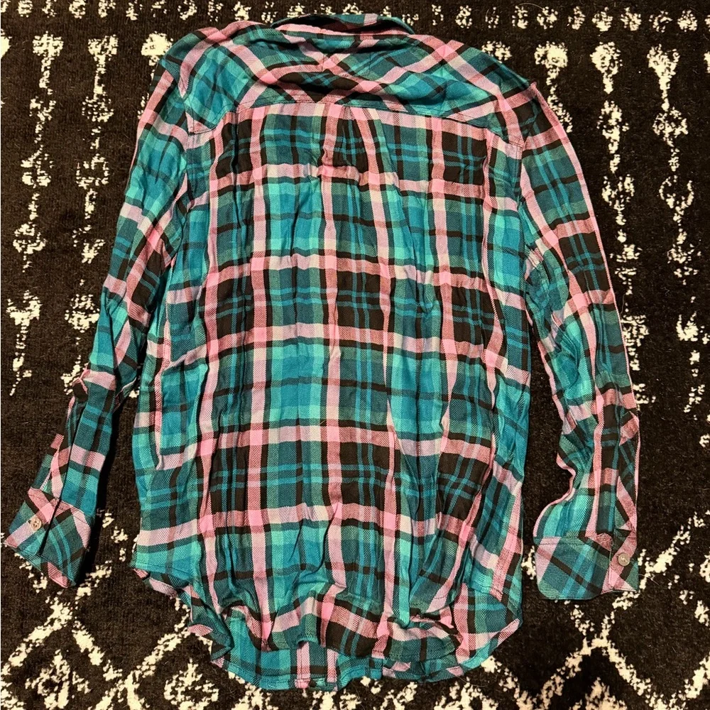 Rails Colorful Plaid Shirt in Blue, Pink, and Black - Picture 2 of 4